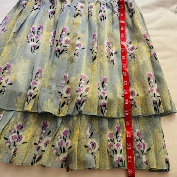 NWT Self-Portrait Floral Lace Chiffon Mini Dress | Mint | US 8 / UK 12 - Picture 12 of 12